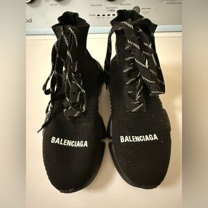 Black Sock Knit High-Top Sneakers